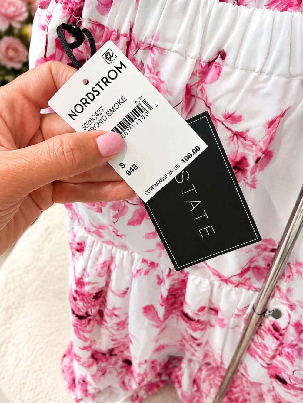 1.STATE Floral Smocked Waist Skirt | NWT | Size S | Nordstrom 🌸 - Picture 7 of 9
